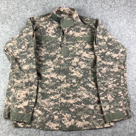 US Military Coat Mens Medium Long FR Flame Resistant Digital Camo Combat BDU - Picture 1 of 14
